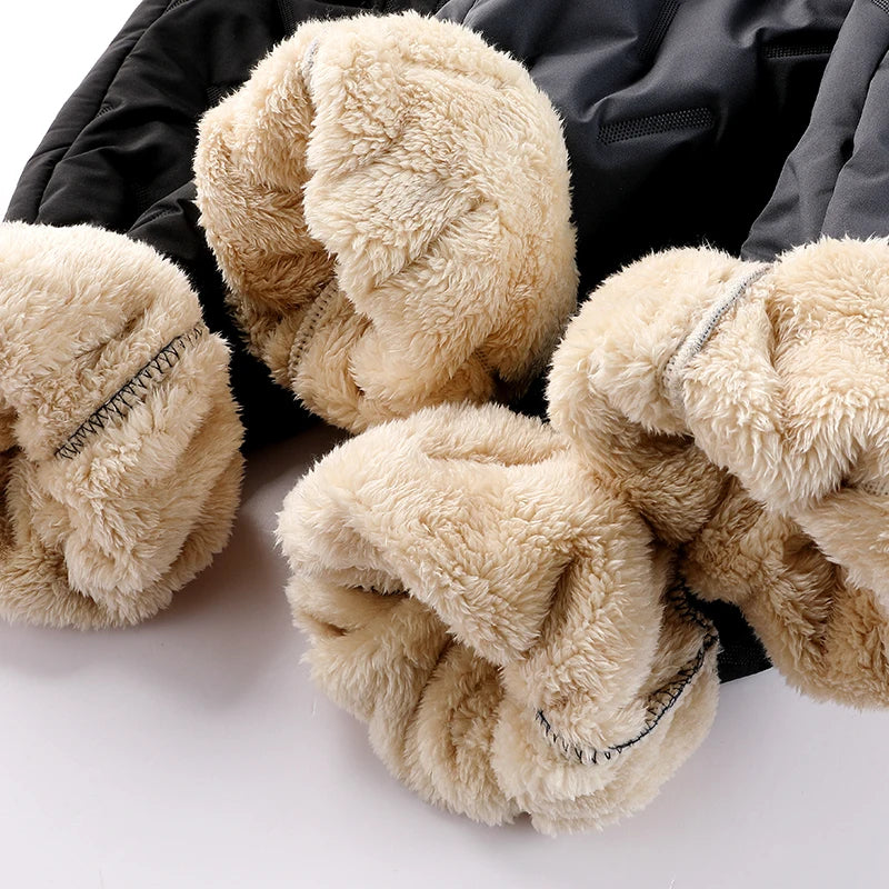 Men's Trousers Winter Velvet Thickening Loose Fleece Pants With Zip Pocket Large Size Windproof Warm Jogging Pants