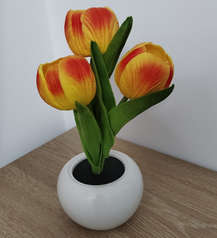 LED Tulip Night Light Simulation Flower Table Lamp Home Room Decoration Atmosphere Lamp Romantic Potted Gift For Office LED Lights
