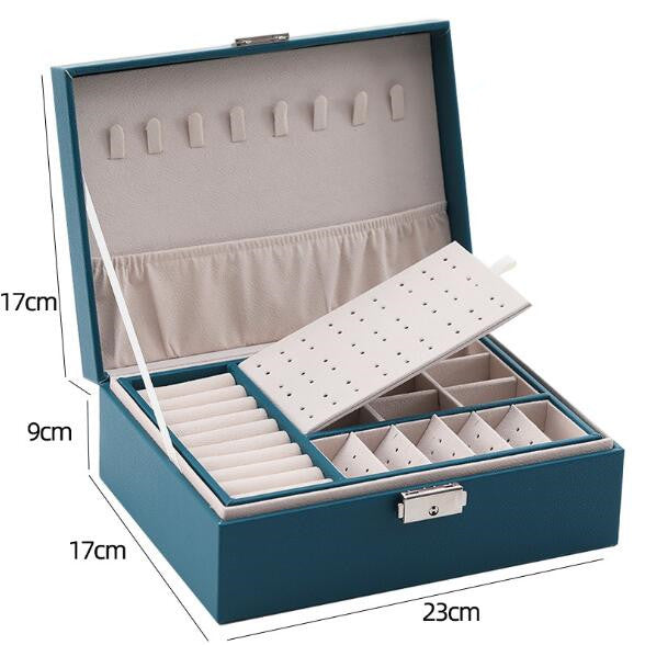 Double-layer lockable jewelry storage and sorting box